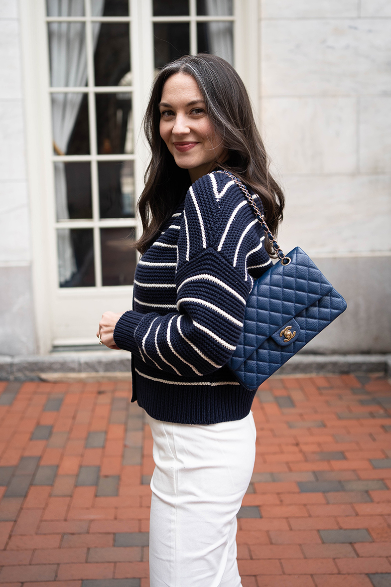 navy handbags 